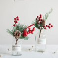 thumbnail image 4 of Flor artificial de bayas rojas de Navidad, rama de cono de pino, decoración de árbol de Navidad, adorno, embalaje de regalo, guirnalda de corona DIY para el hogar, 4 of 4