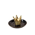 thumbnail image 1 of CERAMIC 6" CROWN TRINKET TRAY, BLACK/GOLD, 1 of 1