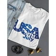 thumbnail image 3 of Usa 4Th July Shaped T-Shirt Women -Image by Shutterstock, Female x-Large, 3 of 4