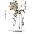 thumbnail image 2 of Gardjoe Dragon Stained Glass Suncatcher for Window Hanging Dragon Theme Ornaments for Bookshelf Decor Mythology Handmade Glass Art Medieval Gifts, 2 of 7