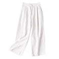 thumbnail image 1 of WILLBEST Pantalones Casuales de Lino para Mujer, con Bolsillos, Elásticos, Transpirables, de Cintura Holgada, Cómodos para Uso Diario. Grande, 1 of 2