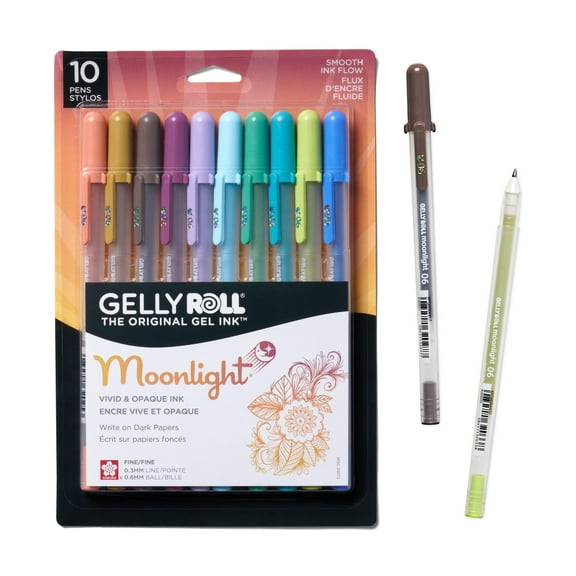 Sakura Gelly Roll Moonlight 10 Gel Pens - Bold Ink Pen for Journaling, Art, or Drawing - Assorted Earth & Jewel Tone Ink - Bold Line - 10 Pack