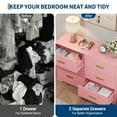 thumbnail image 5 of Garvee 6 Drawers Dresser, Modern Closet Dressers Chest of Drawers with Metal Handle, Wooden Dresser Organizer for Bedroom, Living Room, Hallway, Pink, 5 of 8