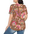 thumbnail image 4 of Fiudx Ofertas Flash Del Día Solo En Línea Top Estampado con Cuello Redondo y Manga Corta Informal para Mujer a La Moda, 4 of 6