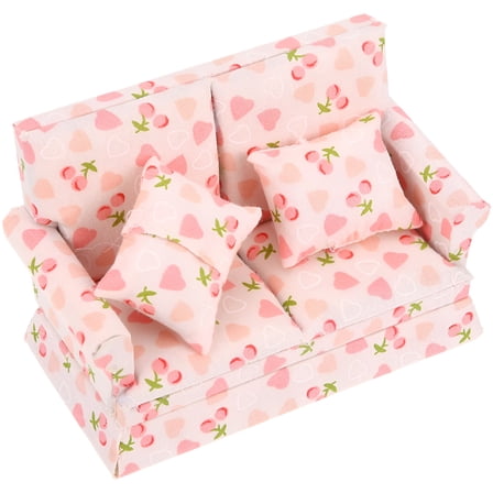 BESTSKY Cherry Furniture Doll House Dollhouse Heart-shaped Sofa
