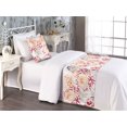 thumbnail image 2 of Nature Vibes Bed Runner Set, Chrysanthemum Illustration and Outlined Butterfly Pattern Print Boho, Decorative Bedding Scarf & a Pillow Sham for Hotels Homes, Twin, Raspberry Pale Peach, by Ambesonne, 2 of 3