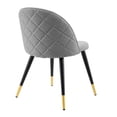thumbnail image 6 of Maklaine 18" Fabric & Metal Dining Chairs in Black/Light Gray (Set of 2), 6 of 8