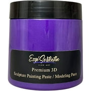 3D Sculpture Painting Paste|Modeling Paste|Decorative Plaster|Ready to Use|Unique Metallic Pearl and Neon Colors|Ideal for Artwork|Stencil|Flowers|Texture and Art Relief|6 oz|Metallic Purple