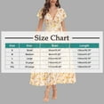 thumbnail image 3 of LOVZFMLL Summer Dresses for Women V Neck Short Ruffle Sleeve Bohemian Floral Maxi Long Dresses Beach Vacation Wedding Swing Wrap Sundresses Yellow S, 3 of 6
