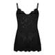 thumbnail image 4 of Camisón corto de satén con tirantes para mujer, lencería lisa, con encaje y empalme, 4 of 9
