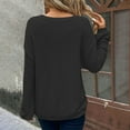 thumbnail image 5 of Htigea Plus Size Fall Shirts for Women Casual Crew Neck Long Sleeve Tops Loose Cozy Crochet Tshirts Black 2XL, 5 of 8