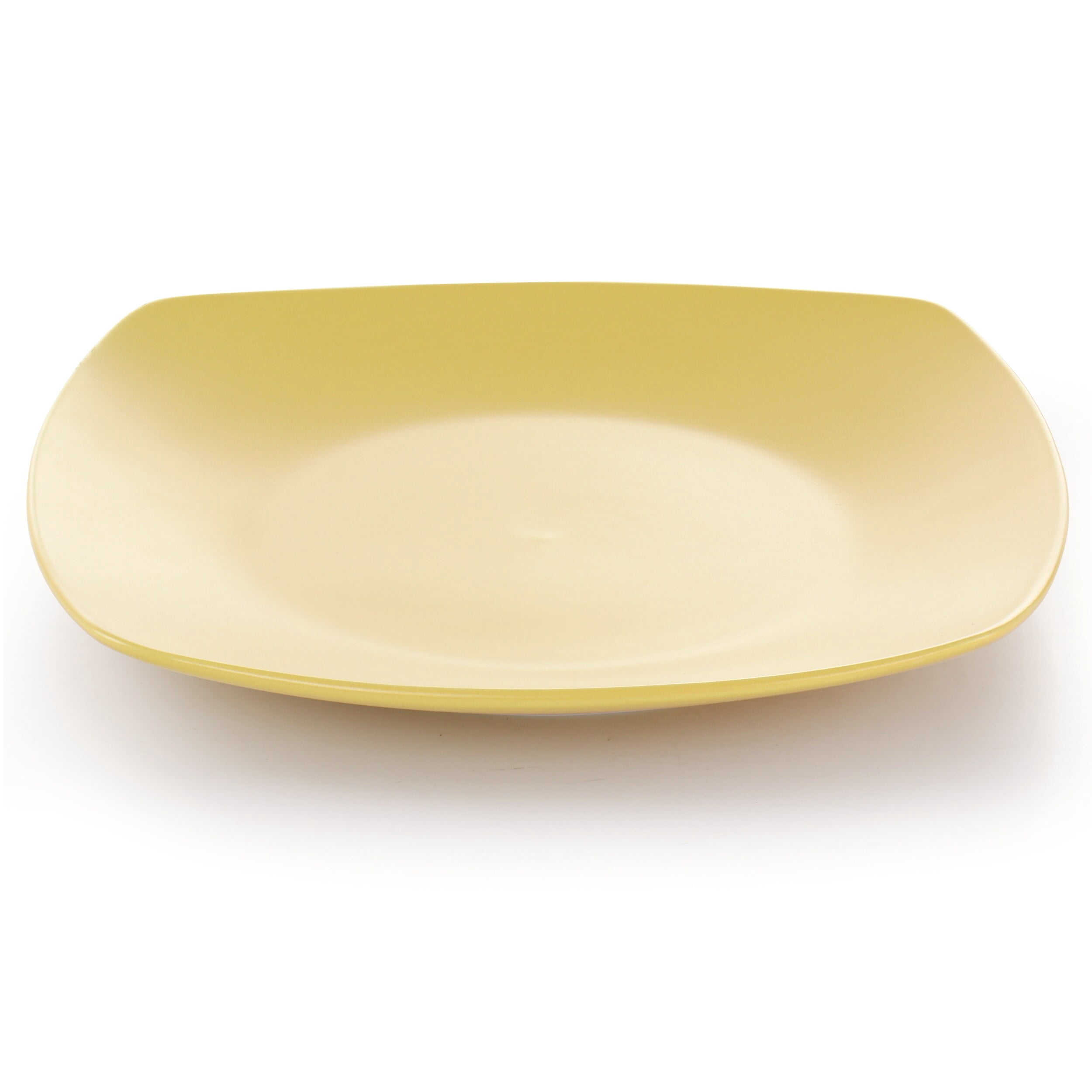 Gibson Home  Zen Buffetware 12 Piece Square Fine Ceramic Dinnerware Set in Matte Yellow - 12 Pieces
