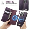 thumbnail image 3 of Compatible con Funda Billetera Desmontable para iPhone 16 Pro Compatible con Magsafe, Soporte para Tarjetero con Bloqueo RFID y Tapa de Cuero PU 2 en 1 Funda Magnética a prueba de Golpes, 3 of 9
