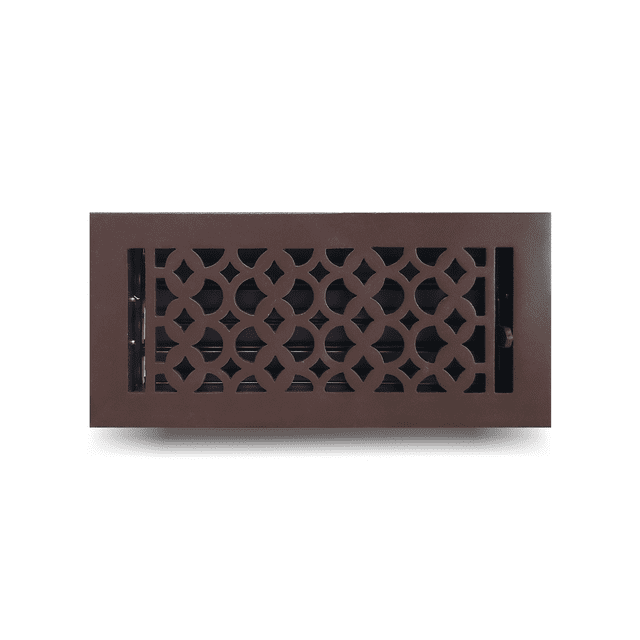 Registre d'Aération de Plancher en Fonte 4′′ x 10′′ avec Registre – Design Tudor Champignon Fait à la Main, Robuste et Antirouille, Revêtement en Poudre et Repeignable, Couvercle d'Aération pour Planchers, Murs et Plafonds