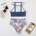 thumbnail image 4 of Bikini de cintura alta con abertura para mujer sexy traje de baño estampado multicolor traje de baño, 4 of 5