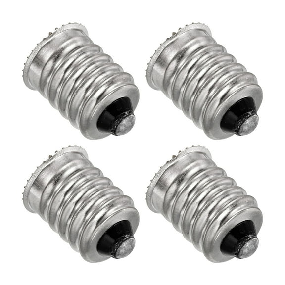 Uxcell E14 to E12 Light Socket Adapter Converter Bulb Base Lamp Holder Connector Silver Tone 4 Pack