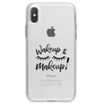 thumbnail image 1 of DistinctInk Clear Shockproof Hybrid Case for iPhone X / XS (5.8" Screen) - TPU Bumper Acrylic Back Tempered Glass Screen Protector - Wake Up & Makeup - Eye Lashes, 1 of 5