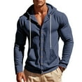 thumbnail image 3 of Cotton Linen Shirts for Men Drawstring Button Up Long Sleeve Tops with Hood Casual Lightweigh Summer Beach Hoodie Shirt, 3 of 7