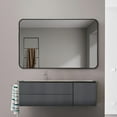 thumbnail image 5 of Decor Wonderland Geneva Large 23.6 in. x 31.5 Rectangular Black Metal Framed Bathroom Mirror Hangs Horizontal or Vertical, 5 of 5