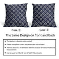 thumbnail image 5 of Navy Blue Floral Block Print Pillow Covers 16x16 Inch Set of 2, Vintage Flower Pattern Decorative Throw Pillowcases Outdoor Farmhouse Cushion Covers Spring Summer Rustic Sofa Couch Bed Decor, 5 of 5