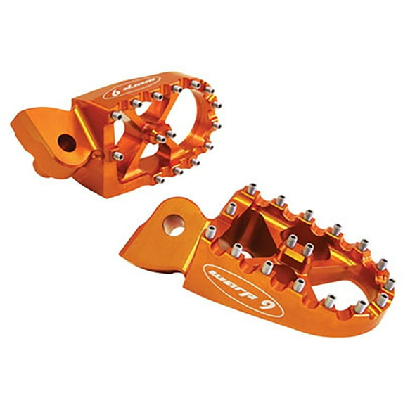 Warp 9 Oversized MX Foot Pegs Orange Compatible With Gas Gas EX 300 2021
