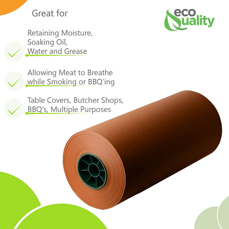Bryco Goods Butcher Paper Roll - Peach Butcher Paper for Smoking Meat -  Ideal for Smoking Meat - Unbleached Unwaxed Uncoated Kraft Paper - Butchers