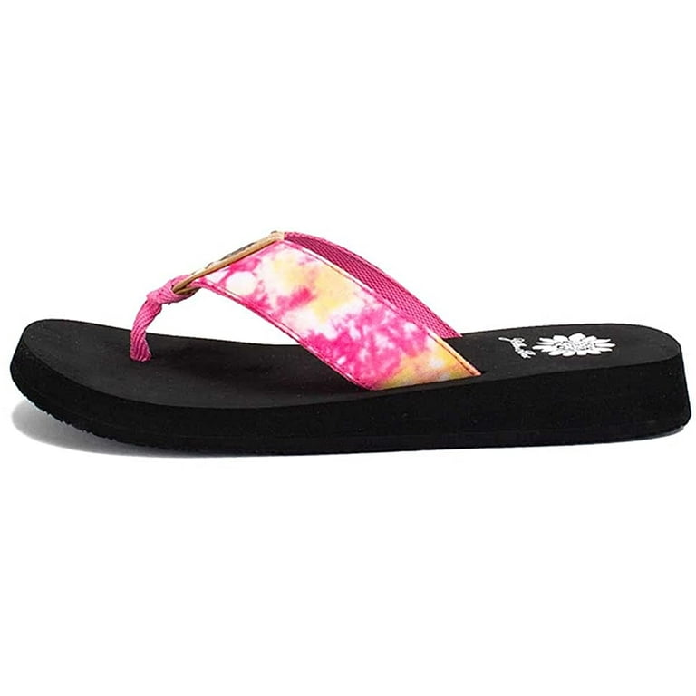 Yellow box tie dye flip flops sales