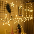 thumbnail image 4 of 12 Star Curtain Lights 2.5m Outdoor Indoor Bedroom Home Party Wedding Decoration Led Star Shape Str, 4 of 5