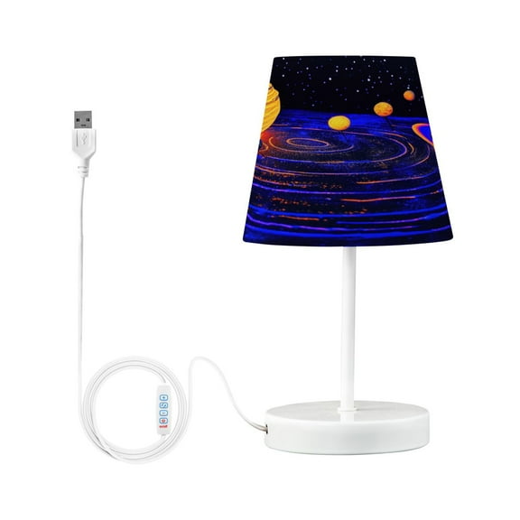 Solar System Starry Sky Desk Lamp LED Table Nightstand Lamps with 3 Color Temperatures for Home Bedroom Living Room Decor 6x11