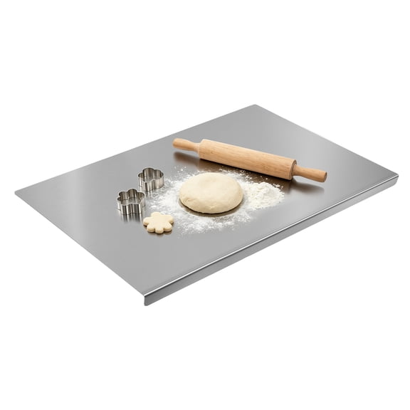 TJ POP Stainless Steel Cutting Board with Lip (24 x 16 in / 60× 40 cm), Metal Chopping Board for Kitchen Countertop, Single Stainless Steel Cutting Board For Food Prep