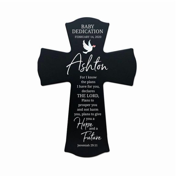LifeSong Milestones 8x11.25in Black Wall Cross_Ashton Baby Dedication