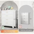 thumbnail image 5 of 4-Drawer Metal Dresser for Bedroom, Closet Dressers Chest with Fluted Panel, Modern Storage Organizer Unit, Large Storage Space for Nursery,Bedroom,Living Room,White,15.8"D x 31.5"W x 43.11"H, 5 of 9