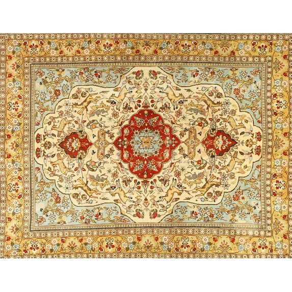 Ahgly Company Machine Washable Indoor Rectangle Traditional Sedona Brown Area Rugs, 5' x 7'