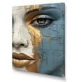 thumbnail image 2 of Designart "African Woman Portrait In Blue And Gold I" Africa Canvas Art Print, 2 of 7