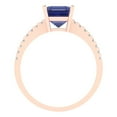 thumbnail image 4 of 2.7ct asscher cut blue tanzanite 18k rose gold Bridal Wedding Engagement Promise Anniversary Ring for Women size 9.5, 4 of 7