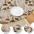 thumbnail image 4 of Red Mushroom Berry Leaf Beige Pattern Round Fitted Tablecloth with Elastic Edge,Dining Table Cover Waterproof,Outdoor Round Tablecloth for Camping,Dining,Indoor and Outdoor, 4 of 7