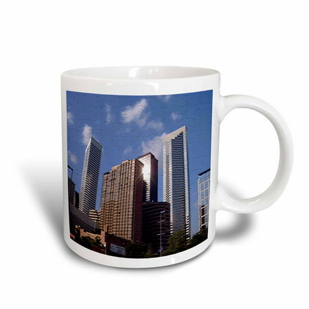 3dRose Houston Downtown During the Day with Textured Background, Texas, Photo, Ceramic Mug,