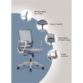 thumbnail image 6 of Atlin Designs 42" Adjustable Modern Plastic Office Chair in Gray/White, 6 of 6