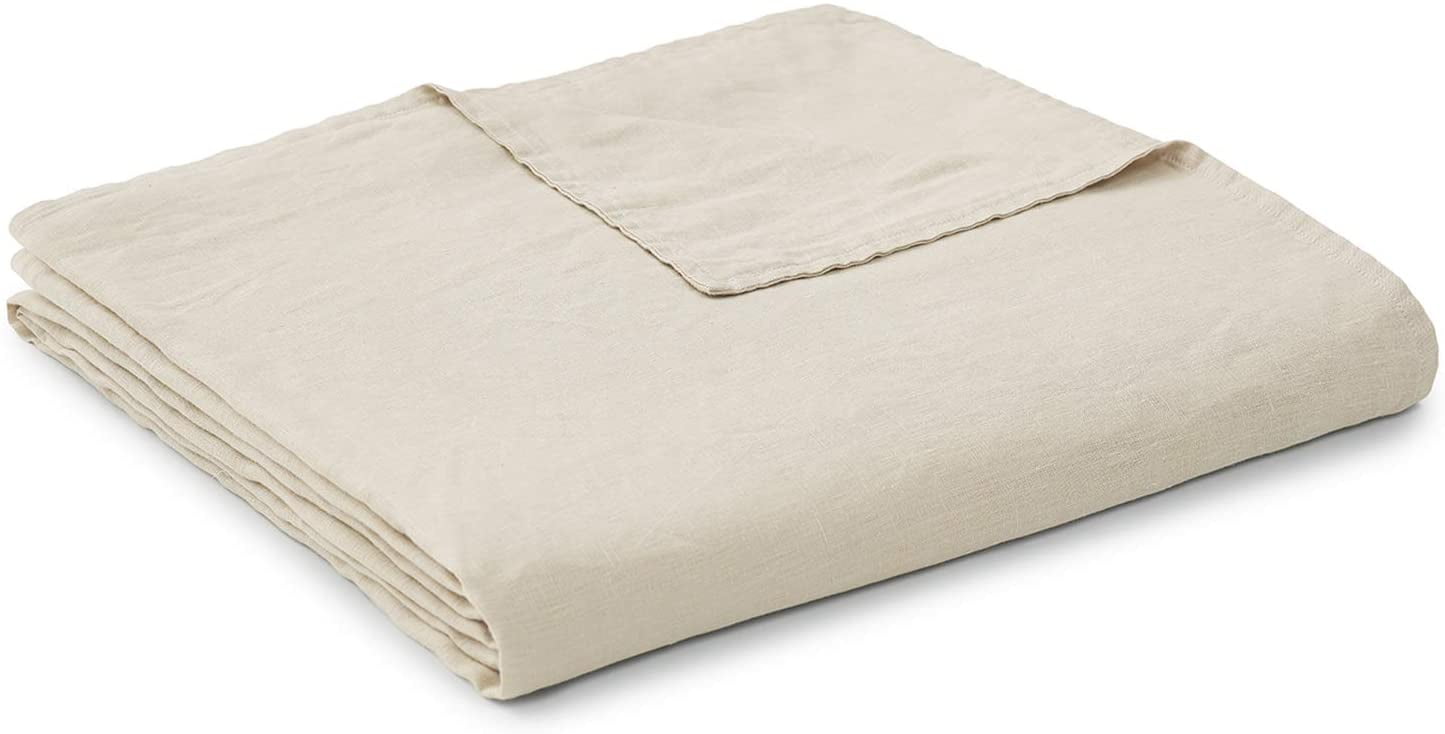 YnM Organic French Linen Duvet Cover for Weighted Blankets (Khaki, 60