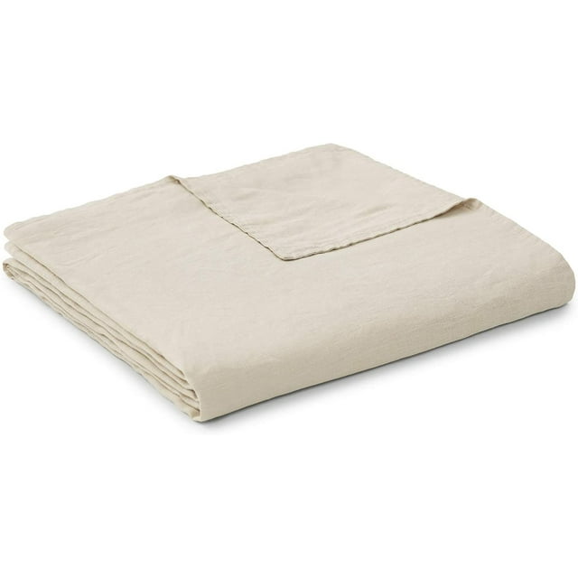 YnM Organic French Linen Duvet Cover for Weighted Blankets (Khaki, 60