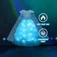 thumbnail image 3 of Princess Costume for Girls – Light Up LED Princess Dress with Snowflake Cape, Sparkly Blue Glow Gown for Halloween, Birthday Party & Cosplay, 3 of 6