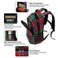 thumbnail image 5 of FORMRS Unisex Backpack Elementary School Travel Bookbag with Reflective Stripes, Red Green Pattern, 5 of 7