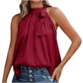 thumbnail image 1 of Crop Tops d'Été pour Femmes Col Rond Sans Manches Ajusté Couleur Unie Imprimé Léopard Tee Tops, 1 of 5
