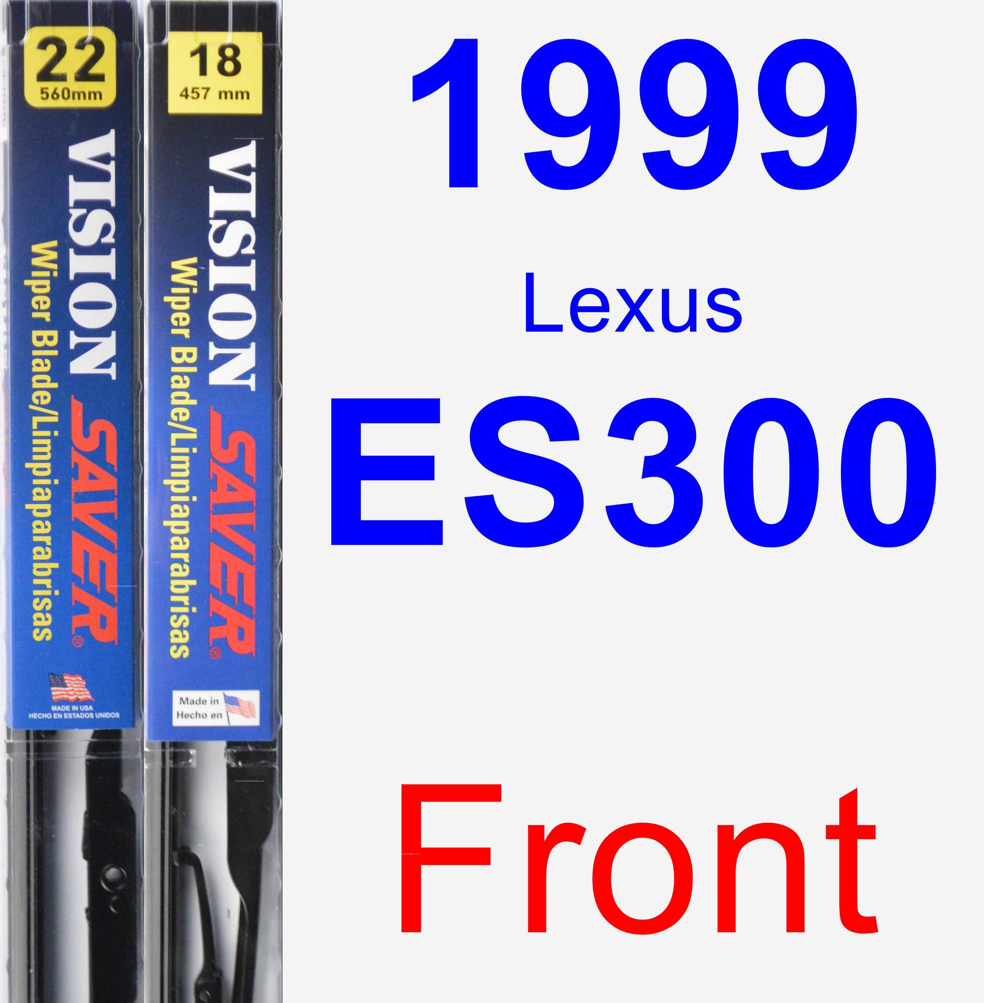 1999 Lexus ES300 Wiper Blade Set/Kit (Front) (2 Blades) Vision Saver
