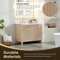 thumbnail image 6 of Cerrito 42" Wood Vanity in Natural Oak Grain Engineered Stone Top no Mirror, 6 of 15