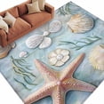 thumbnail image 2 of 6'x9' Area Rugs, Coastal Starfish Indoor Outdoor Area Rug for Living Room Bedroom, Summer Beach Nautical Shell Coral Washable Bathroom Rugs Kitchen Floor Carpet Mats Home Decor Aesthetic, 2 of 8