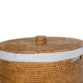 thumbnail image 3 of Kouboo Loma Round Rattan Hamper And Laundry Basket With Removable Liner, Handmade Wicker Laundry Basket With Lid, Honey Brown, 3 of 11