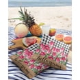 thumbnail image 3 of Pack of 2 Outdoor Pillow Covers, Spring Watercolor Flowers Tulips Black White Buffalo Plaid Waterproof Square Throw Pillowcase Cushion Decorative Pillow Covers for Couch Patio Tent, 18x18 in, 3 of 6
