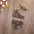 thumbnail image 4 of 3pcs Summer Kids Baby Girl Leopard Bow Bikini Set Swimwear Swimsuit Bathing Suit Brown 0-3 Months, 4 of 6
