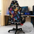 thumbnail image 3 of SCRAWLGOD Dachshund Paw Print Black Gaming Chair Cover with Armrest Cover, Anti-Dust Gaming Chair Cover Removable Computer Chair Slipcovers with Elastic Bottom Furniture Protection, 3 of 7